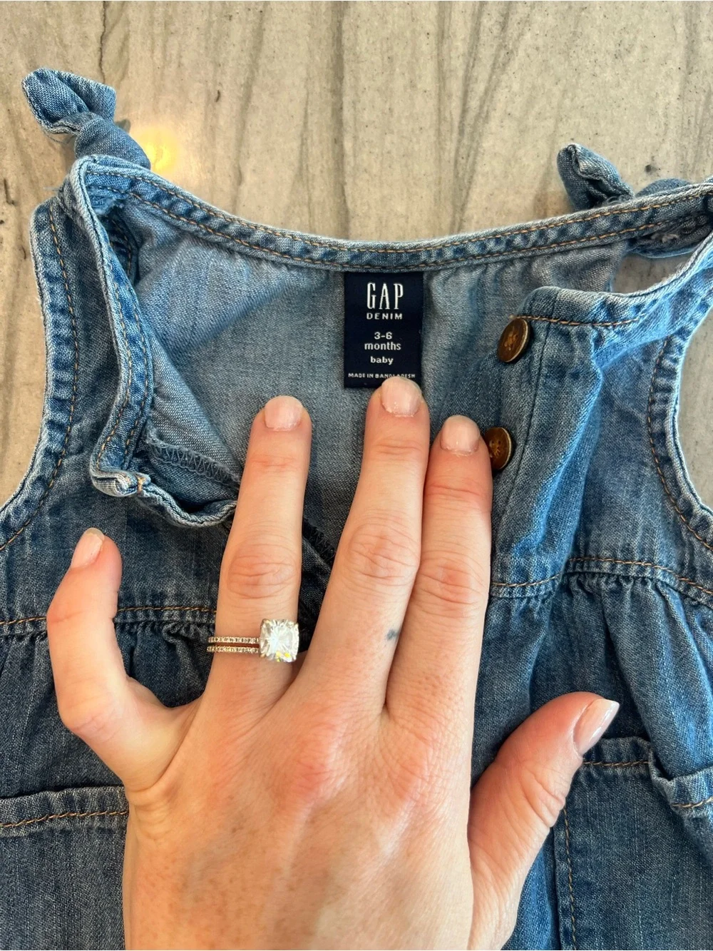GAP Denim Romper in Medium Blue